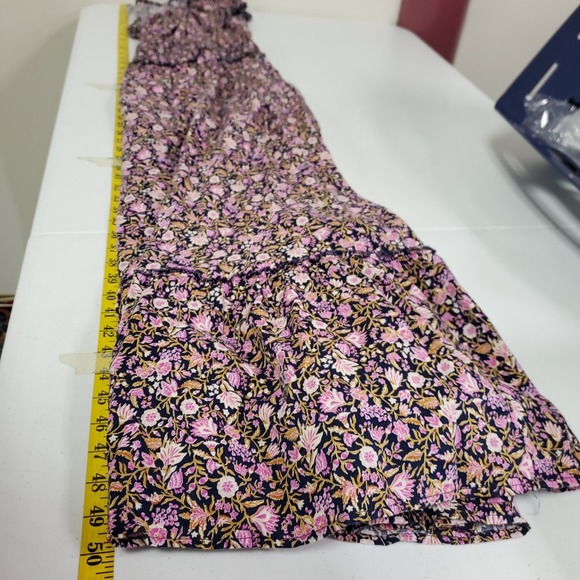 Old Navy Womens Tiered Micro Floral Milkmaid Maxi Dress Size XL Cottagecore - Picture 7 of 9